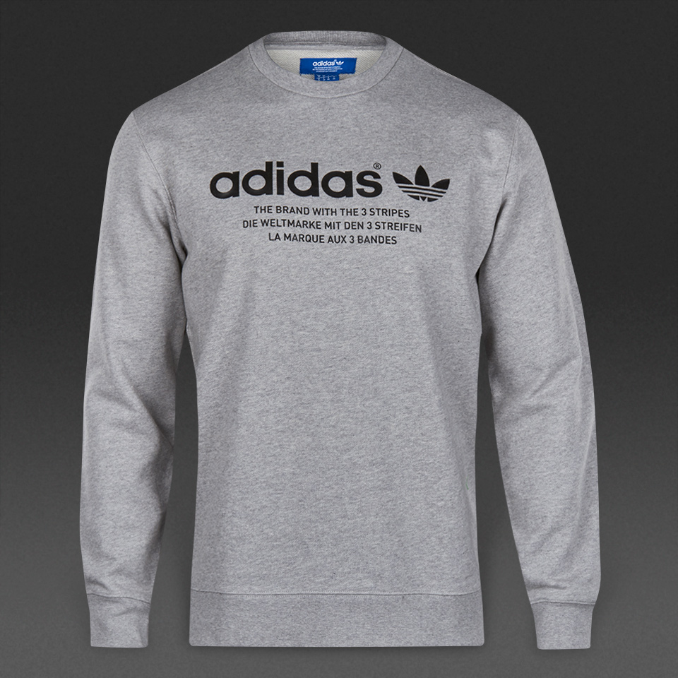 Adidas Originals Fashion GRP Crew Top Medium Grey Heather for Men